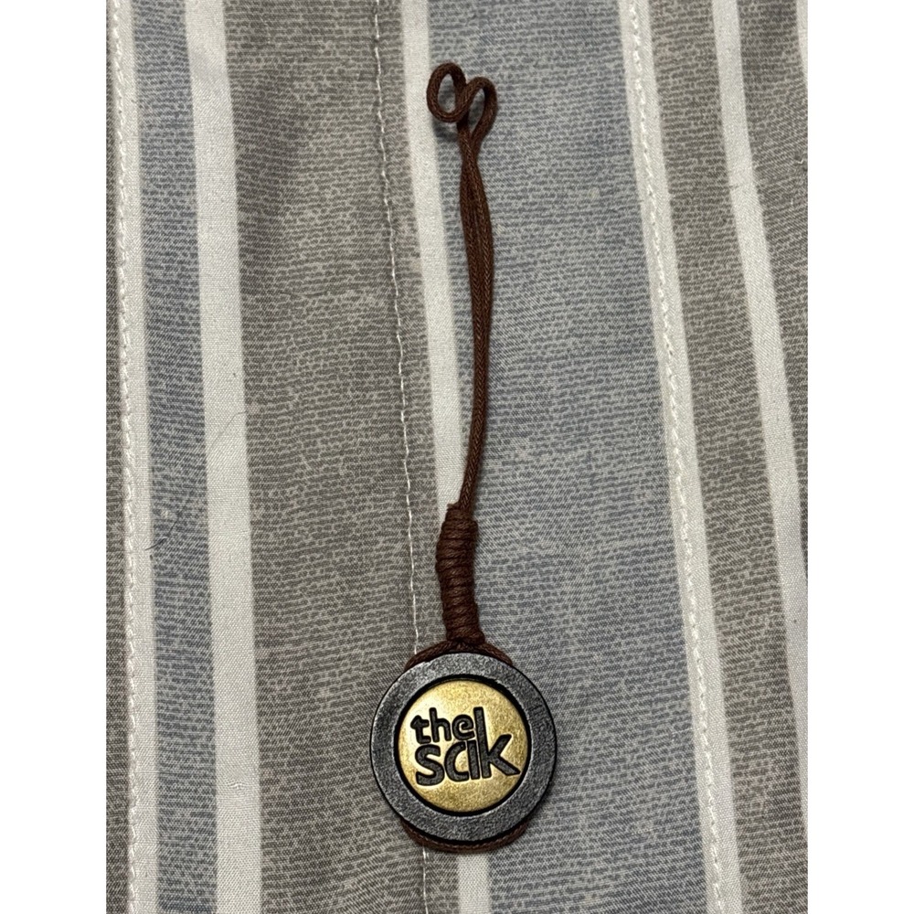 The SAK Replacement Black Wood Chrome Charm Hang Tag Brown Cord Bag Purse FOB